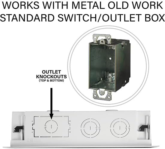 Legrand - OnQ Cable Management, In-Wall Media Box, Dual Purpose Structured Wiring Enclosure, TV Home Theater Recessed Storage Box, 17 Inch, White, ENP1700NA