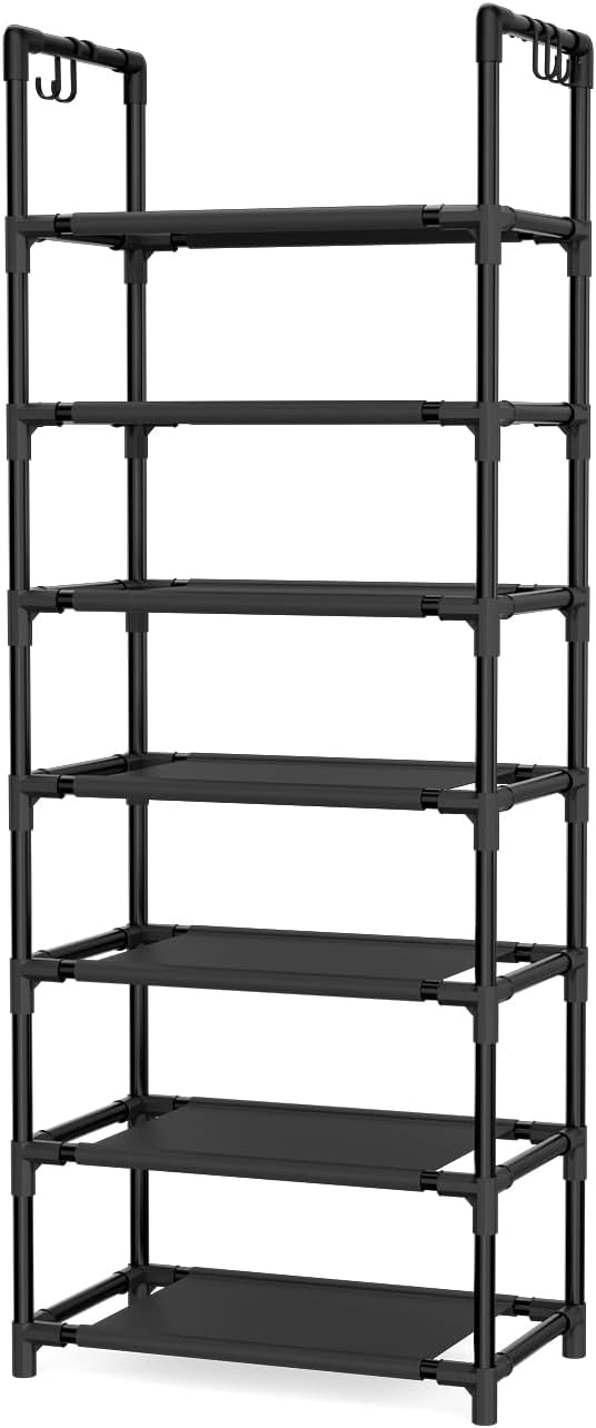 7 Tiers Shoe Rack 18-20 Pairs Boots Organizer Storage Sturdy Narrow Shoe Shelf