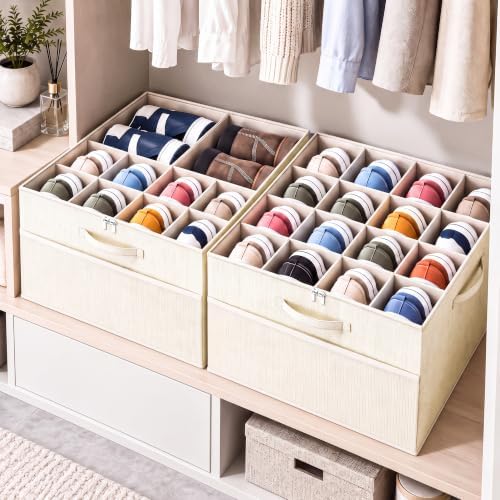 Shoe Organizer for Closet, Foldable Shoe Storage with Adjustable Dividers
