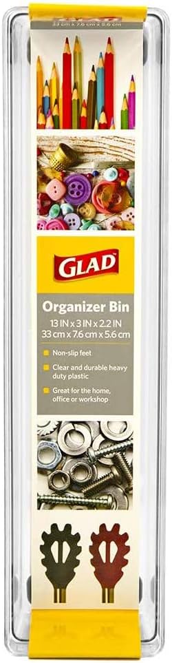 Glad Plastic Drawer Storage Tray, Heavy Duty Organizer Bin for Home, Kitchen
