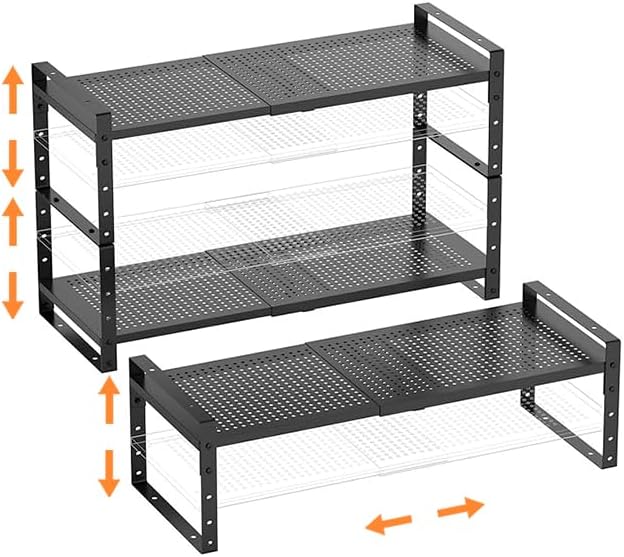 Multi-Functional Metal Shoe Rack, 3Packs/Black/Medium