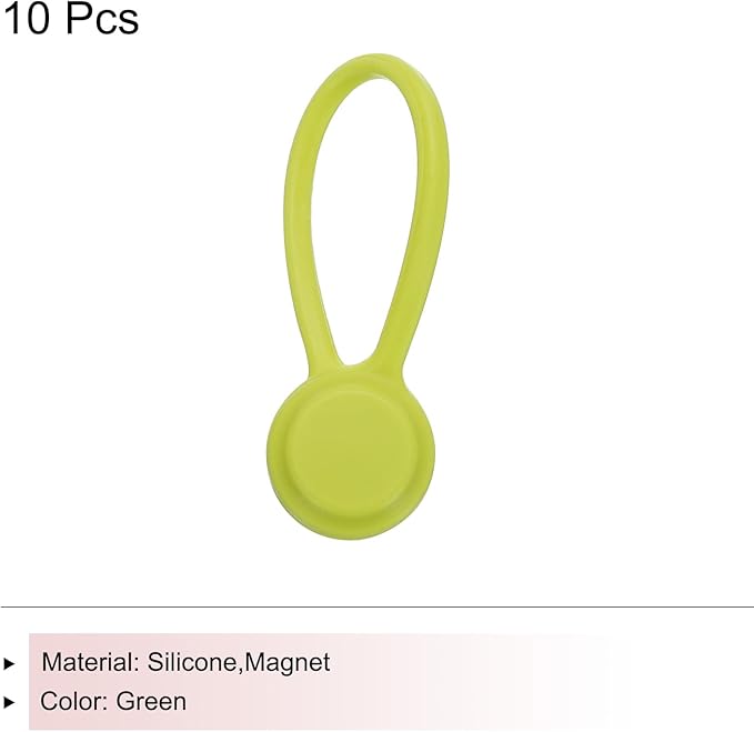 Magnetic Cable Clips 4.3 Inch x 0.6 Inch Green Magnetic Cord Organizer Cable