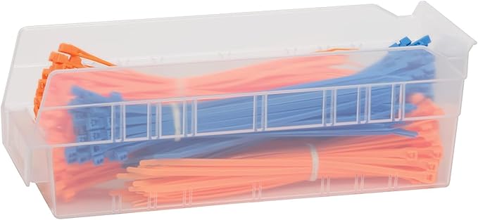 Akro-Mils 30120 Plastic Shelf Bins, Heavy Duty Storage Bins for Garage, Closet, and Drawer Organization, 12" x 4" x 4", Clear, 24-Pack