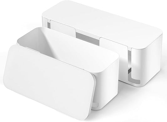 2 Pack Cable Management Box, White