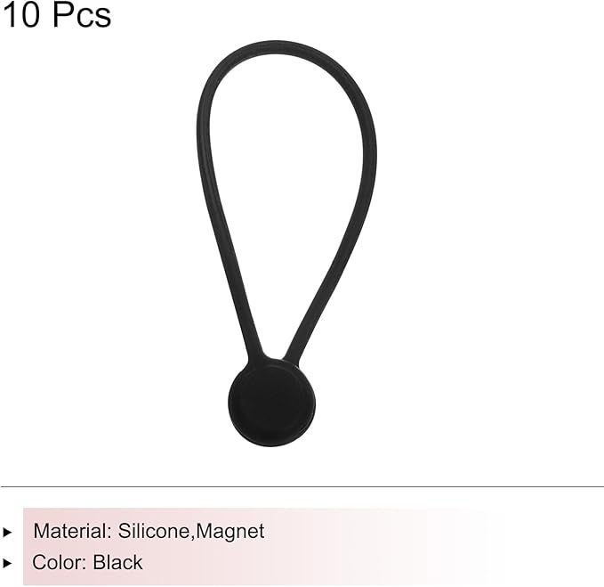 Magnetic Cable Clips 7.5 Inch x 0.6 Inch Black Magnetic Cord Organizer Cable