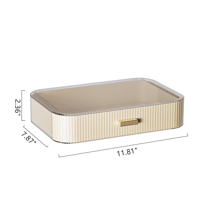 Stackable Makeup Organizer Drawers, Bathroom Vanity Organizers and Storage, Ideal for Desk and Dresser Countertops, Great for Cosmetics, Skincare