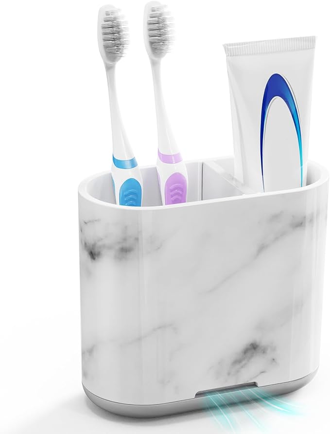Toothbrush Holders, 2 Slots Tooth Brush Holder for Bathrooms