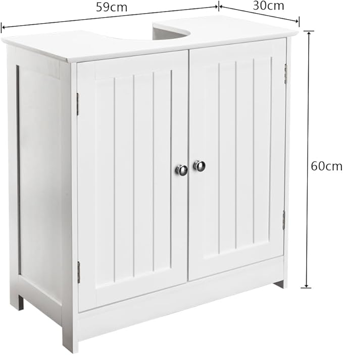 Pedestal Under Sink Storage Bathroom Vanity with 2 Doors Traditional Bathroom