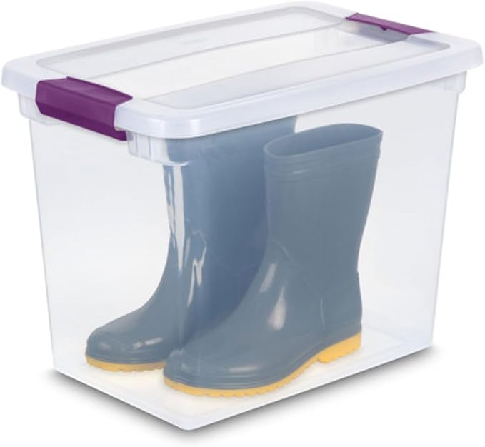 6-Pack 27 Quart ClearView Latch Box, Stackable Organizer Bins with Latching Lids