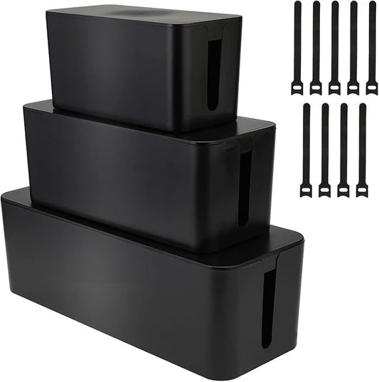 Cable Management Organizer Box Power Strips Hider Power Cords Hider for Desk, TV