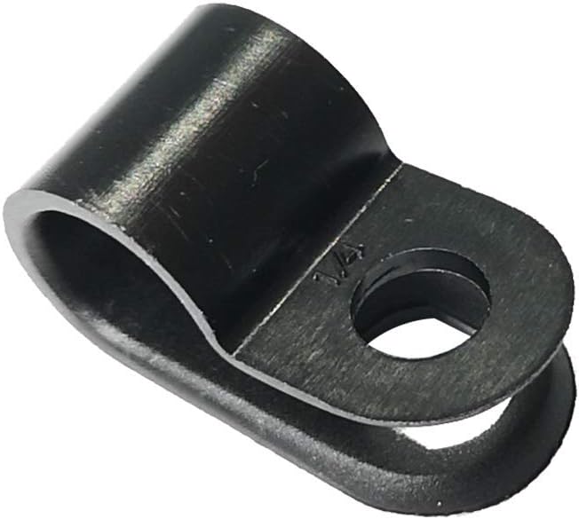 Cable Clamp R-Type Cable Clip Wire Clamp 1/4-inch Nylon Screw Mounting Cord Fastener Clips with Screws for Wire Management - 50 Pcs Cable Clamps + 50 Pcs Screws
