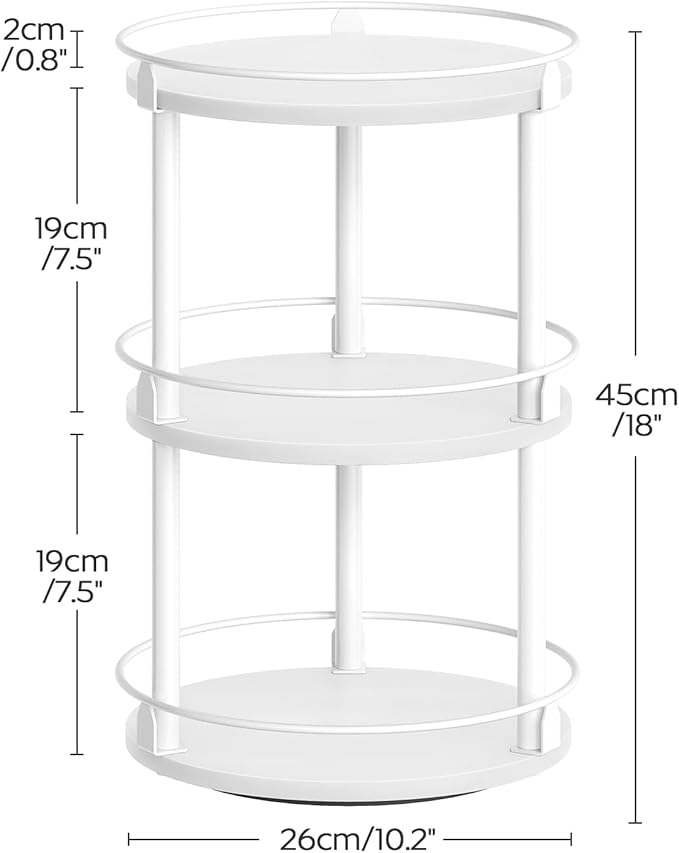 Lazy Susan Organizer, Rotating Spice Rack, 3 Tier Spice Turntable Organizer