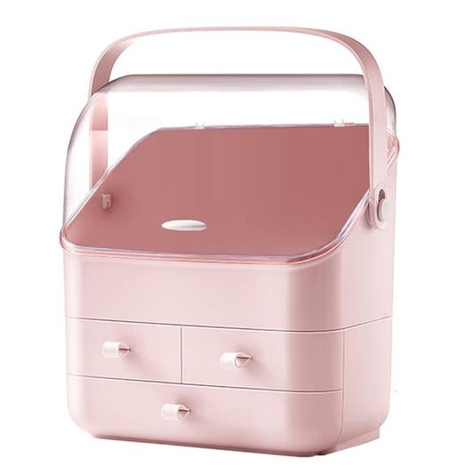 Cosmetic Storage Box with Lid Waterproof&Dustproof Makeup Organizer Box Portable