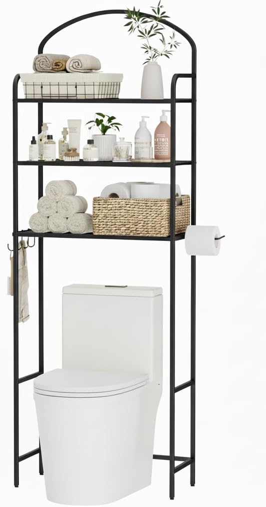 Over The Toilet Storage Rack, Black Toilet Storage