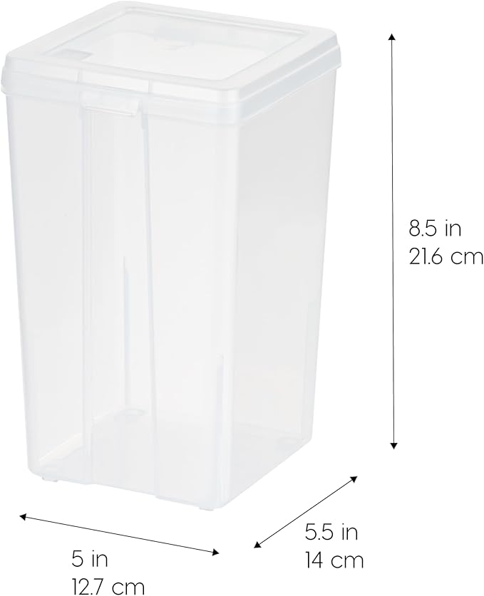 IRIS USA Food Storage Containers with Flip-Top Lid, 2.7 Qt - 6 Pack, Clear Stackable Food Containers for Kitchen & Pantry Organization, BPA-Free, Food Grade Plastic For Flour, Sugar, Dry Food, Grain