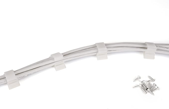 Cable Clips White with 3M Adhesive