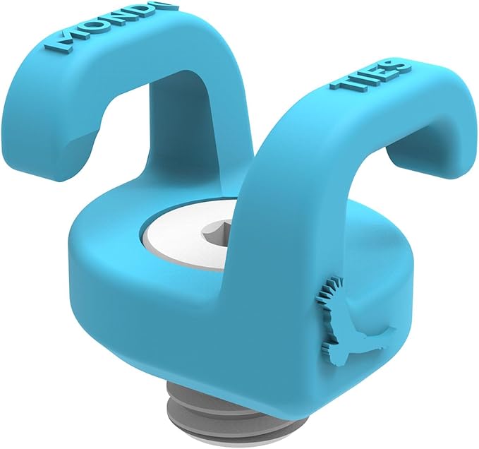 KONDOR BLUE x Armando Ferreira | XL Mondo Ties Cable Management Clips Cable Organizer for Camera Rigs (5-Pack) | 3/8-16 Mount, Holds 3 to 6 Cables, Routes Any Direction, Mini EVA Case | Blue