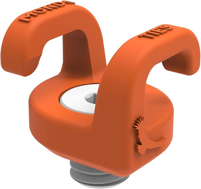 KONDOR BLUE x Armando Ferreira | XL Mondo Ties Cable Management Clips Cable Organizer for Camera Rigs (5-Pack) | 3/8-16 Mount, Holds 3 to 6 Cables, Routes Any Direction, Mini EVA Case | Orange