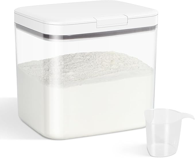 Versatile Storage Container Bin with Pop-up Lid & Scoop