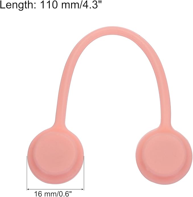 MECCANIXITY Magnetic Cable Clips 4.3 Inch x 0.6 Inch Pink Magnetic Cord Organizer Cable Ties Reusable Twist Ties for Home, Kitchen, Office, 10 Pcs