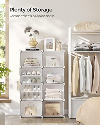 Shoe Rack, 8-Tier with Doors, 32-Pair Storage Cabinet