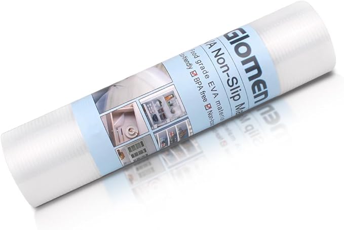 Glomen Shelf Liner, Non-Slip Cabinet Liner, Washable Oil-Proof for Kitchen Cabinet, Shelves, Refrigerator, Storage, Desks, 12 Inches x 10 FT, Non Adhesive Drawers Liner (12 Inches x 10 FT)…