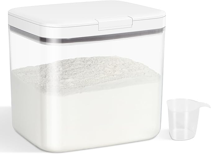 Versatile Storage Container Bin with Pop-up Lid & Scoop
