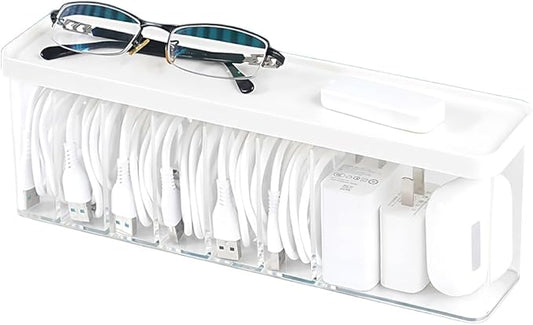 Charger Cable Cord Storage Organizer Box, 1 Pack With Lid