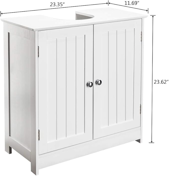 Pedestal Under Sink Storage Bathroom Vanity with 2 Doors Traditional Bathroom