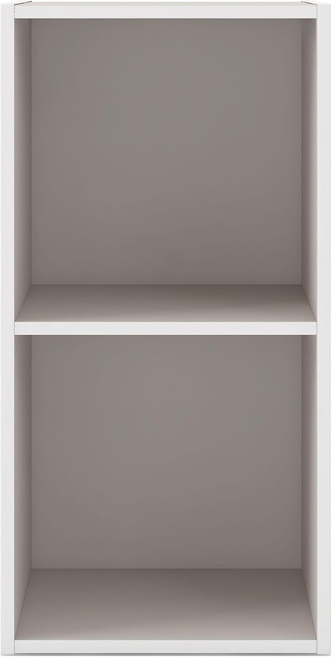 Homes, Inside + Out Apexa 2-Cube Storage Organizer Shelves, Taupe Grey