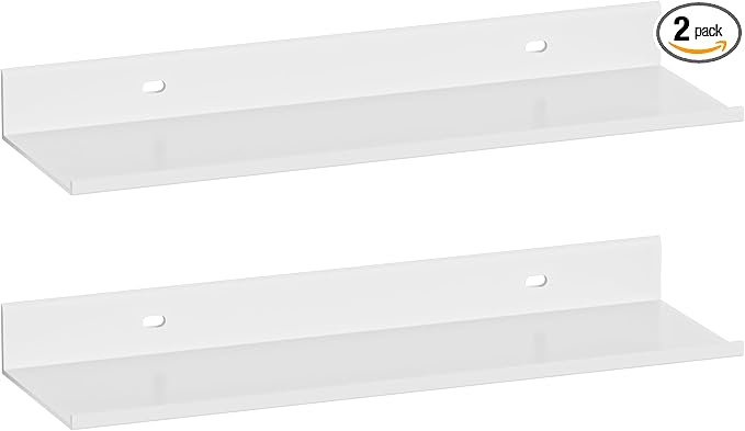 Adhesive Shower Shelves for Wall 2 Pack, White Metal Shower Caddy 40cm