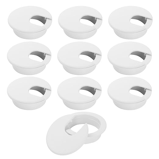 2" White Desk Grommet, 10 Pieces
