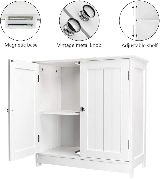 Pedestal Under Sink Storage Bathroom Vanity with 2 Doors Traditional Bathroom