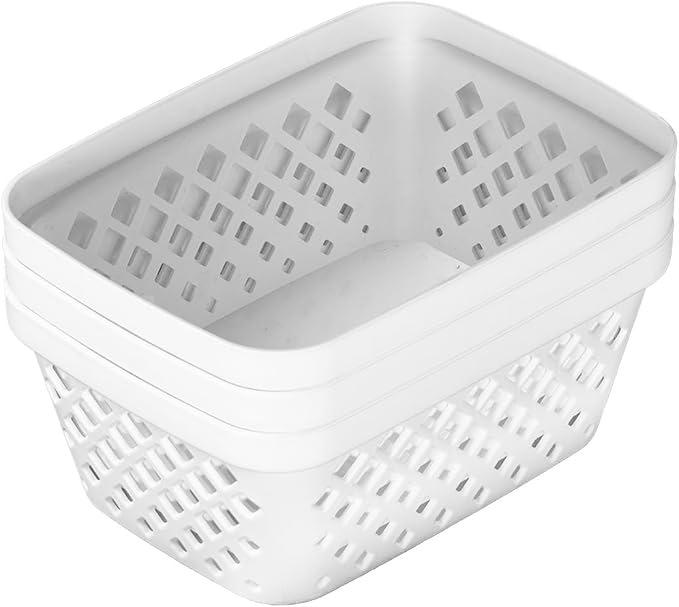 Glad Plastic Storage Basket Set, 6.25" L x 4.6" W x 2.7" H