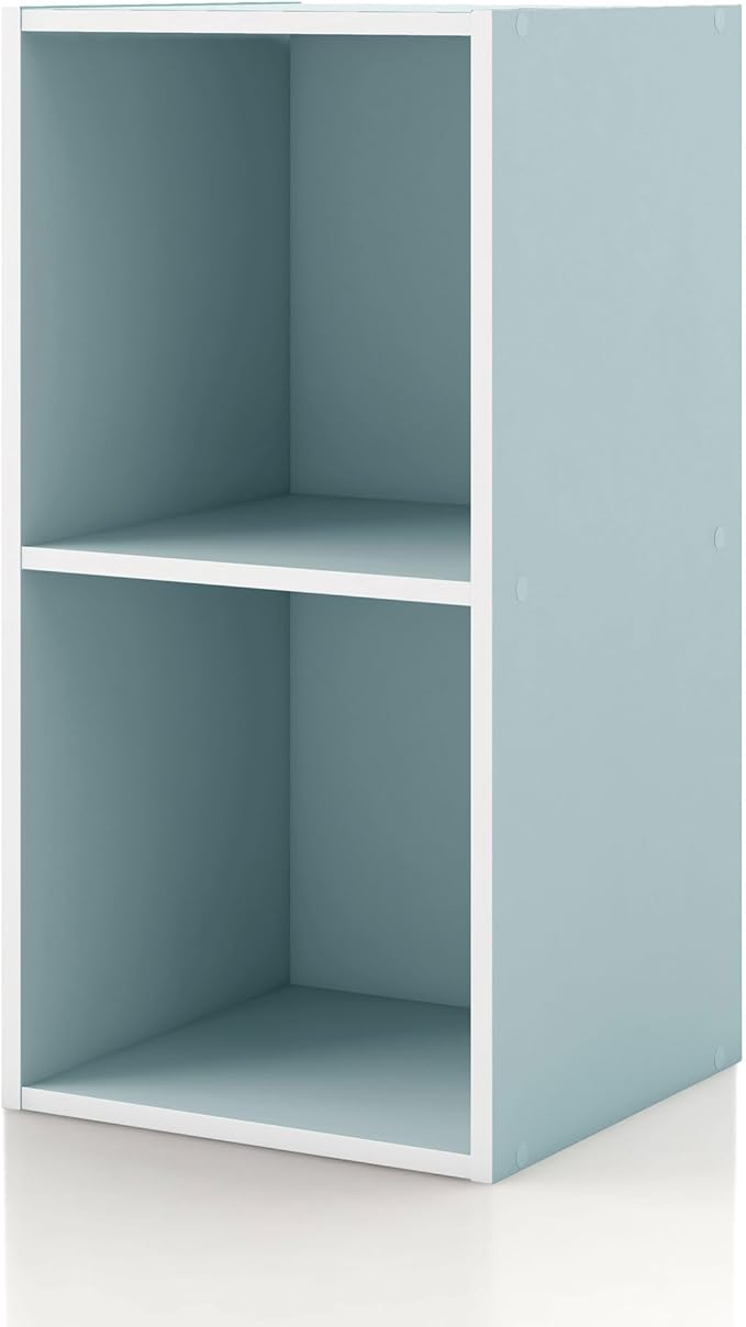 Homes, Inside + Out Apexa 2-Cube Storage Organizer Shelves, Light Blue