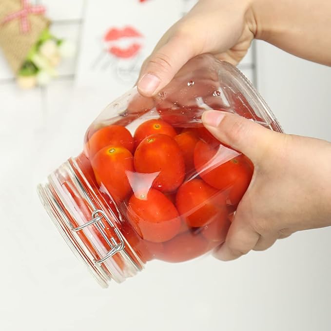 32oz Glass Food Storage Jars with Airtight Clamp Lids