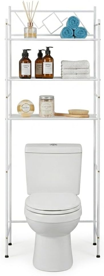 Home Zone Living Over-the-Toilet Bathroom Storage Organizer with 3-Tier Shelves