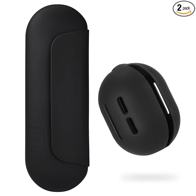 AGIKET 2 IN 1 Silicone Makeup Brush Holder with Beauty Make Up Sponge Holder Case：Soft Portable Cosmetic Face Brushes Holder with Upgrade Anti-Fall Out Magnetic Closure - Black
