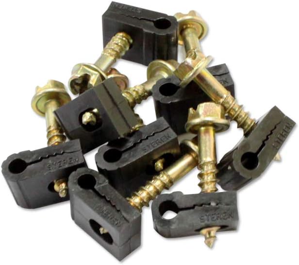 Coaxial Cable Clips, Cable Holder, Black, 100 Count - Mini Screw