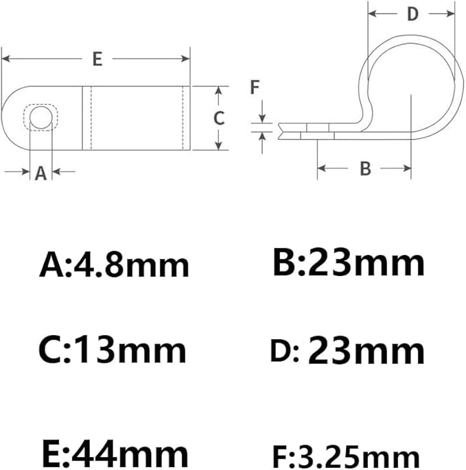 50 Pcs 1 Inch R-Type Nylon Cable Clamp，White 1" Plastic Wire Clips Fasteners Assortment for Wire Management