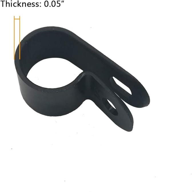 Cable Clamp R-Type Cable Clip Wire Clamp 1/2" Nylon Screw Mounting Cord Fastener