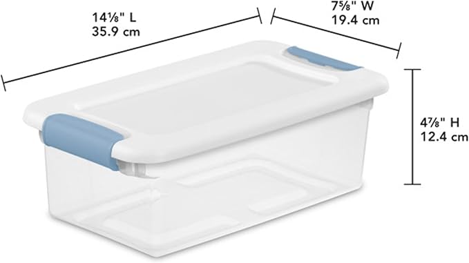 36-Pack Latching Box, Under Bed Storage Bins with Lids, Clear Plastic, 6 Quart