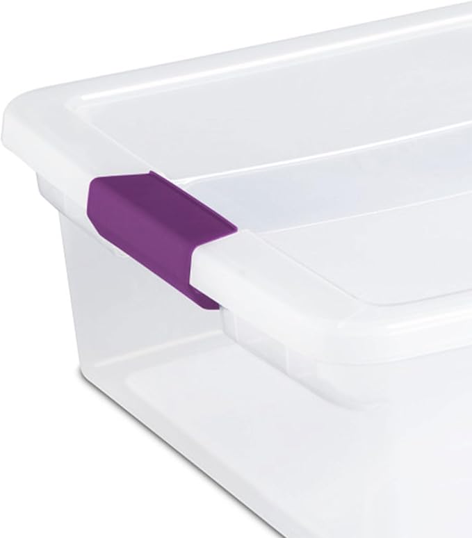 32 Qt ClearView Latch Storage Box, Stackable Bin with Latching Lid