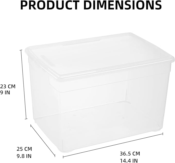 6 Pack 22QT Plastic Storage Bins with Lids