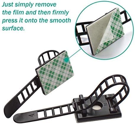 50 Pieces Cable Management Desk Wire Organizer Cable Ties Zip Ties Adhesive Cord