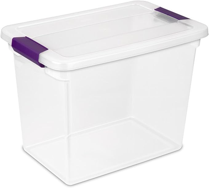 6-Pack 27 Quart ClearView Latch Box, Stackable Organizer Bins with Latching Lids
