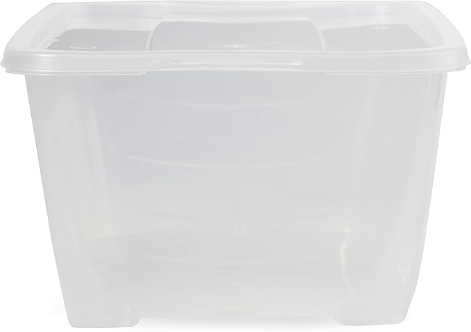 Life Story 6 Liter Shoe, Accessory, and Closet Plastic Storage Box Multi-Purpose Lidded Stacking Tote Containers, Clear (30 Pack)