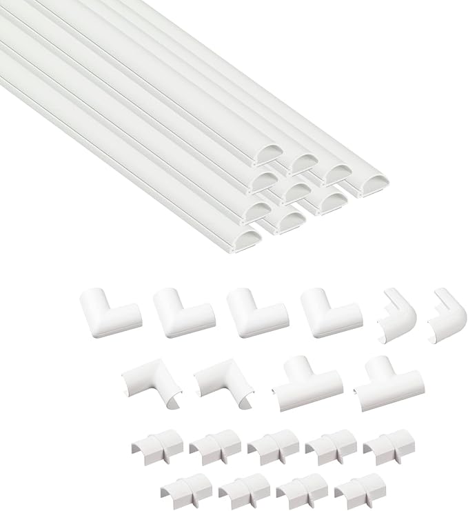 D-Line Half Round Cord Hider, Patented Cable Cover, Hide TV Wall Mount Wires
