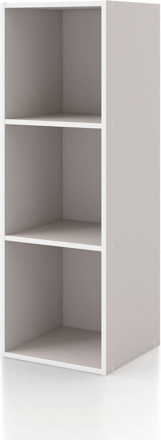 Homes, Inside + Out Apexa 3-Cube Storage Organizer Shelves, Taupe Grey