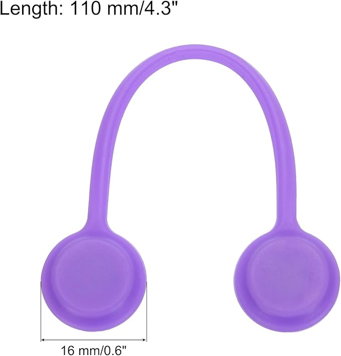 MECCANIXITY Magnetic Cable Clips 4.3 Inch x 0.6 Inch Purple Magnetic Cord Organizer Cable Ties Reusable Twist Ties for Home, Kitchen, Office, 10 Pcs